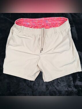 Birdie Bound Shorts Mens Size Medium Tan Lined Activewear Athletic Stretch